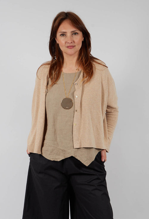 V-Neck Cardigan in Sand