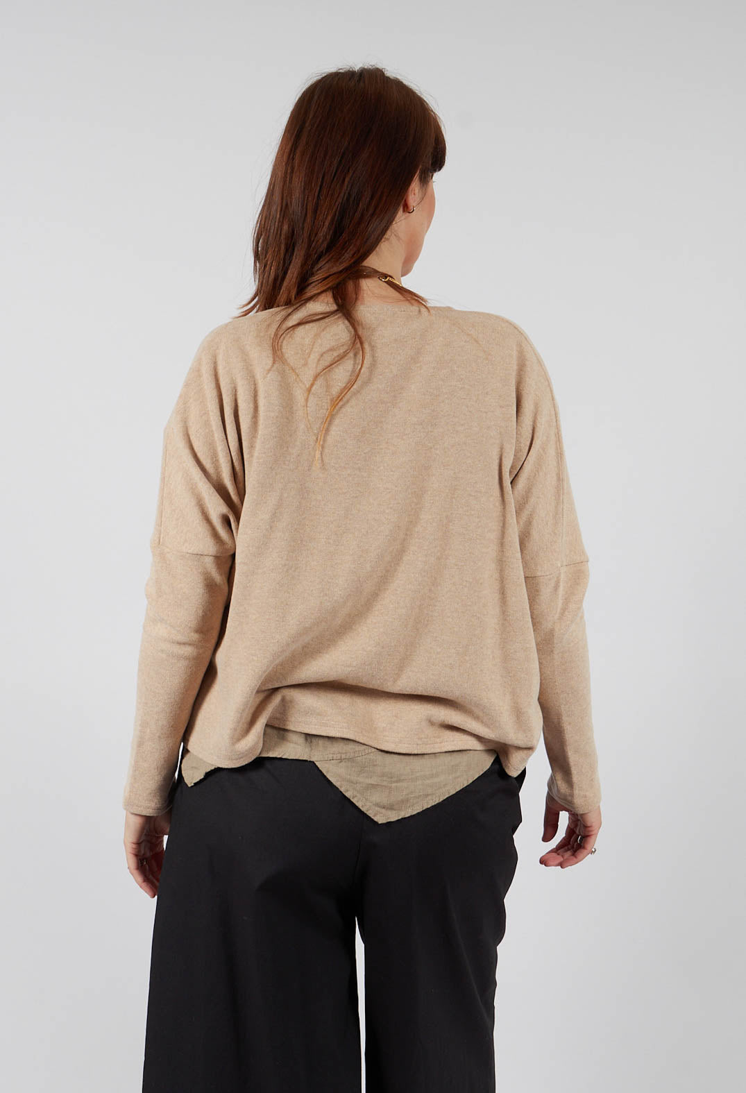 V-Neck Cardigan in Sand