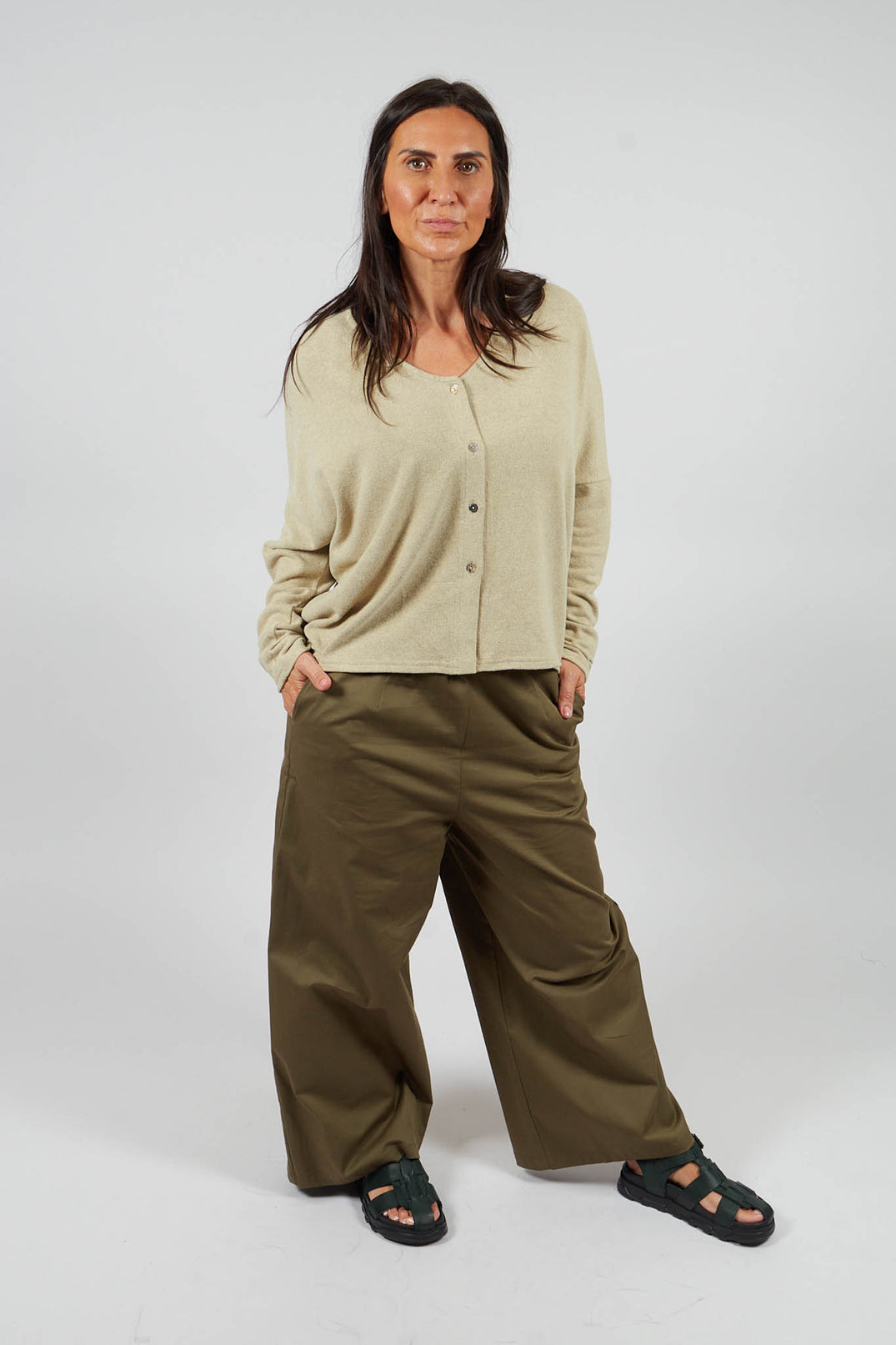Wide Leg Trousers in Ficus