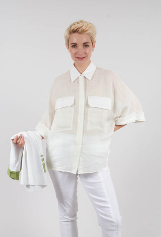 Shirt with Large Pockets in Avorio
