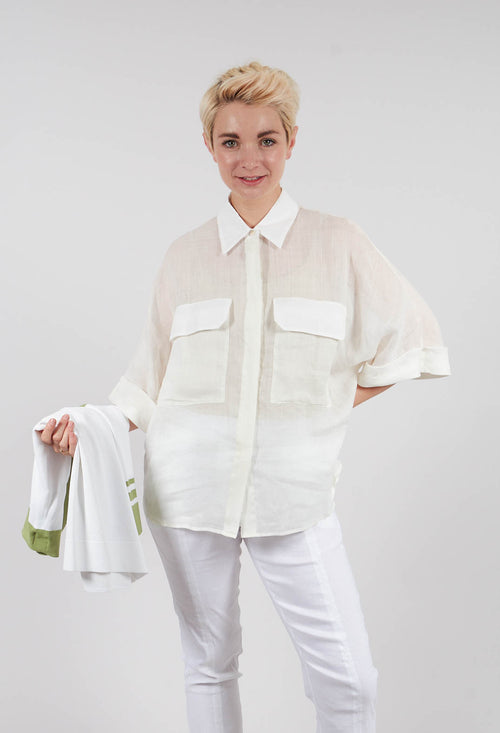 Shirt with Large Pockets in Avorio