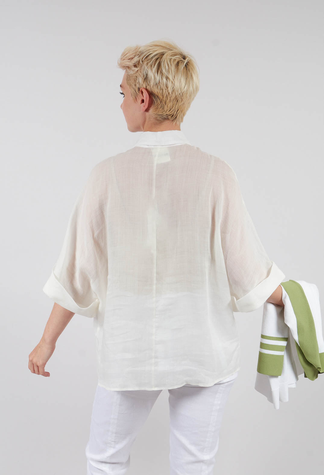 Shirt with Large Pockets in Avorio