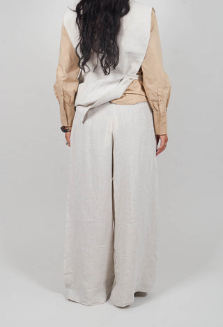 Wide Leg Linen Trousers in Naturale
