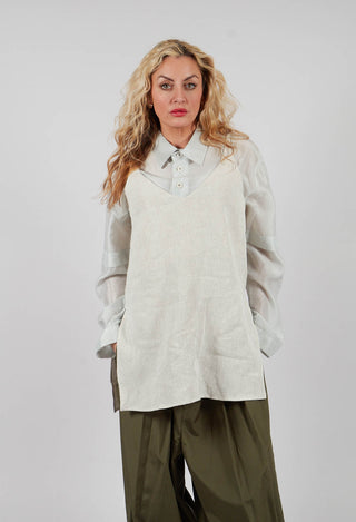 Strappy Linen Vest Top in Naturale