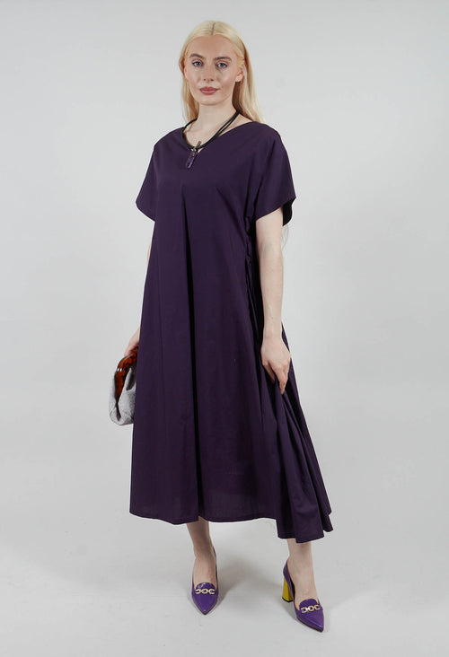 Side Pleat Dress in Mauve