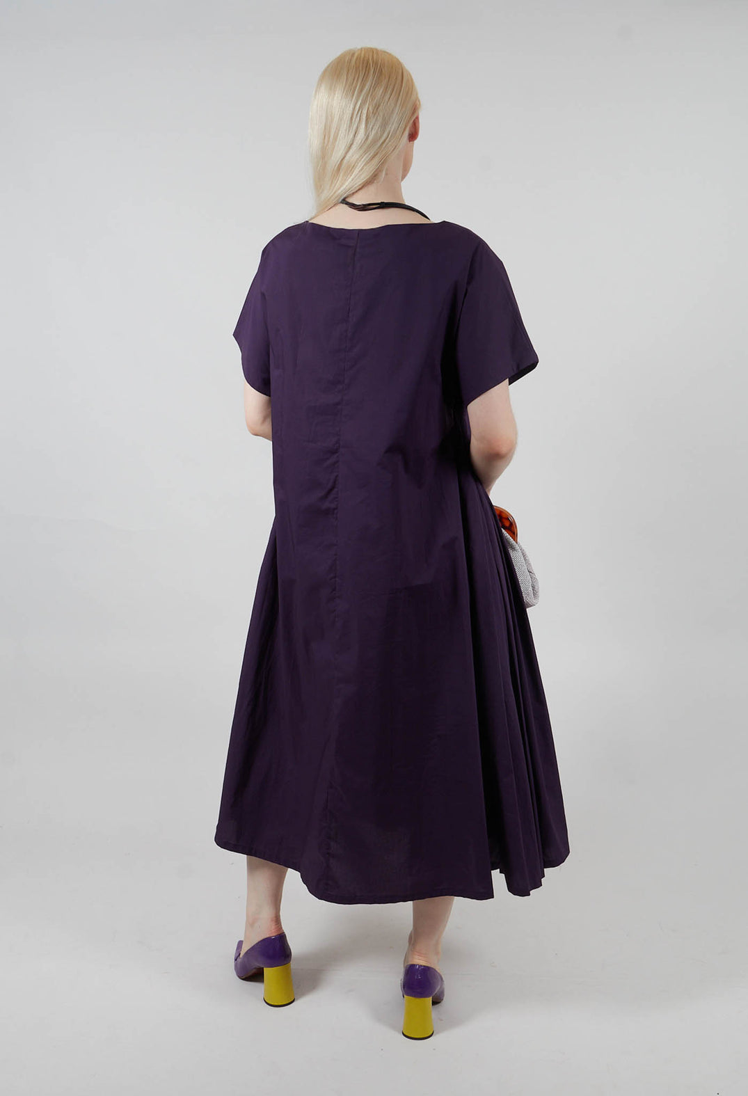 Side Pleat Dress in Mauve