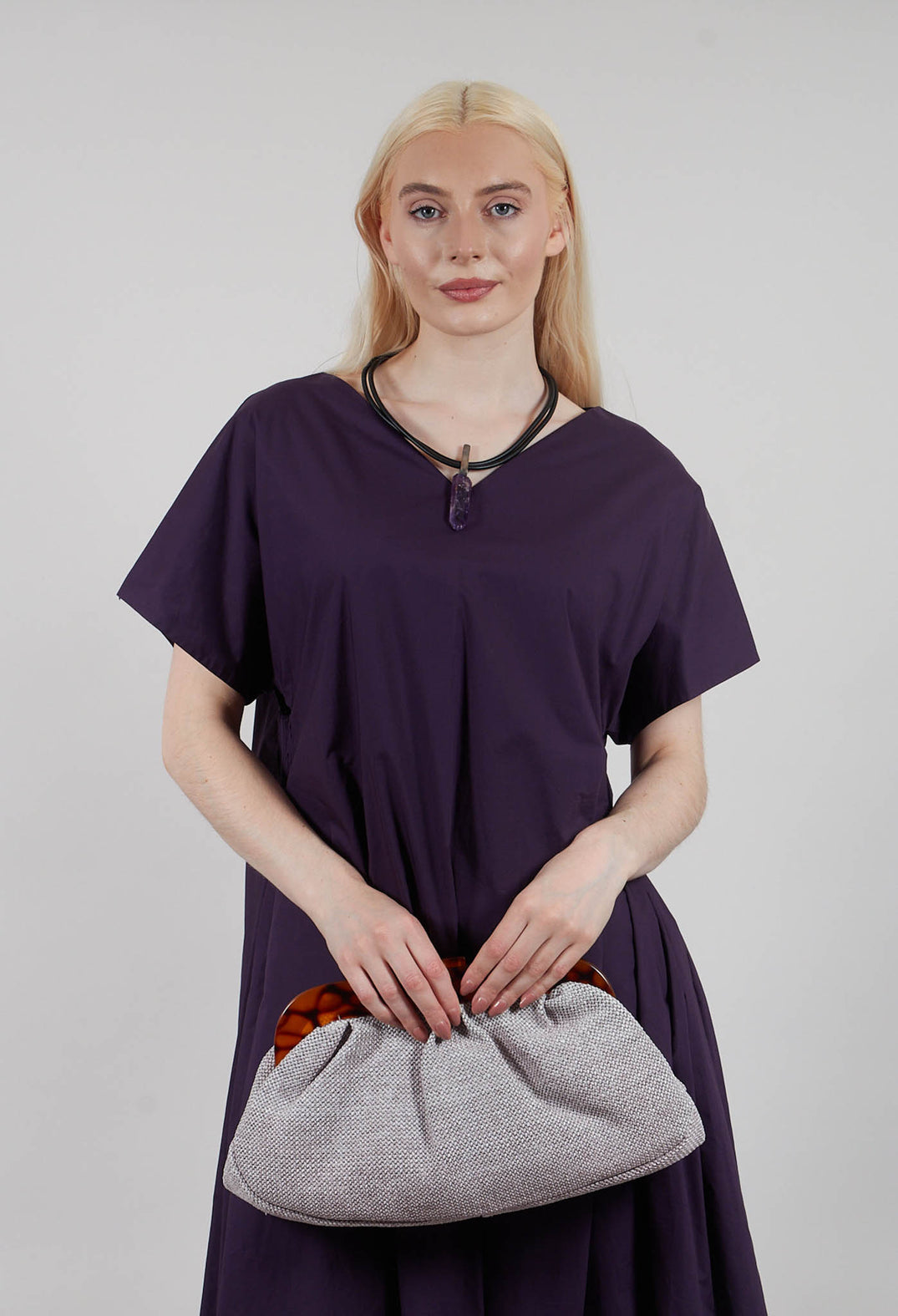 Side Pleat Dress in Mauve