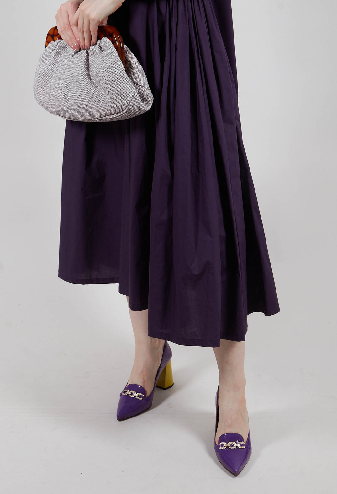 Side Pleat Dress in Mauve