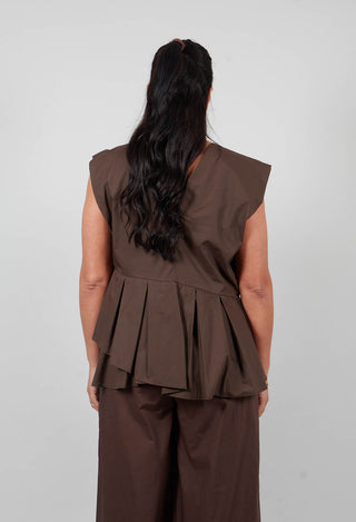 Round Neck Peplum Top in Licorice