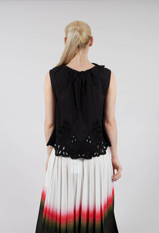 Round Neck Vest Top in Nero