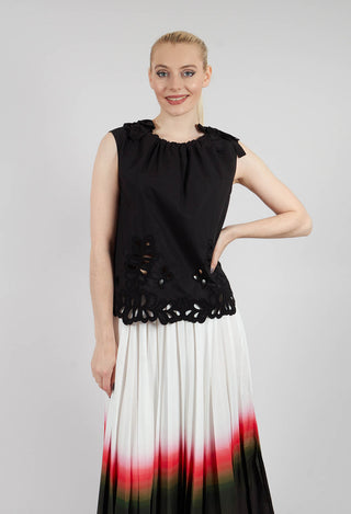 Round Neck Vest Top in Nero