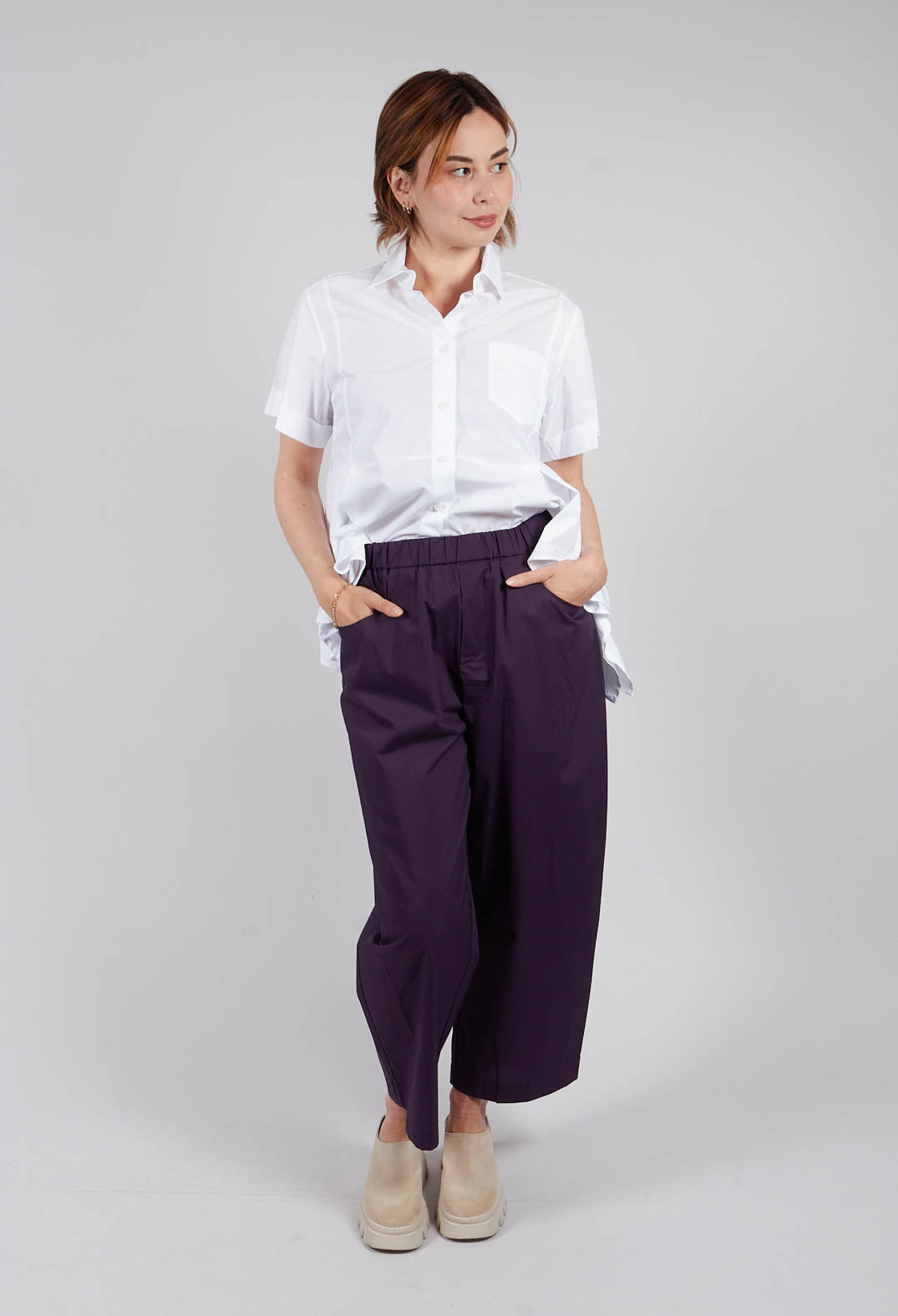 Wide Leg Trouser in Mauve
