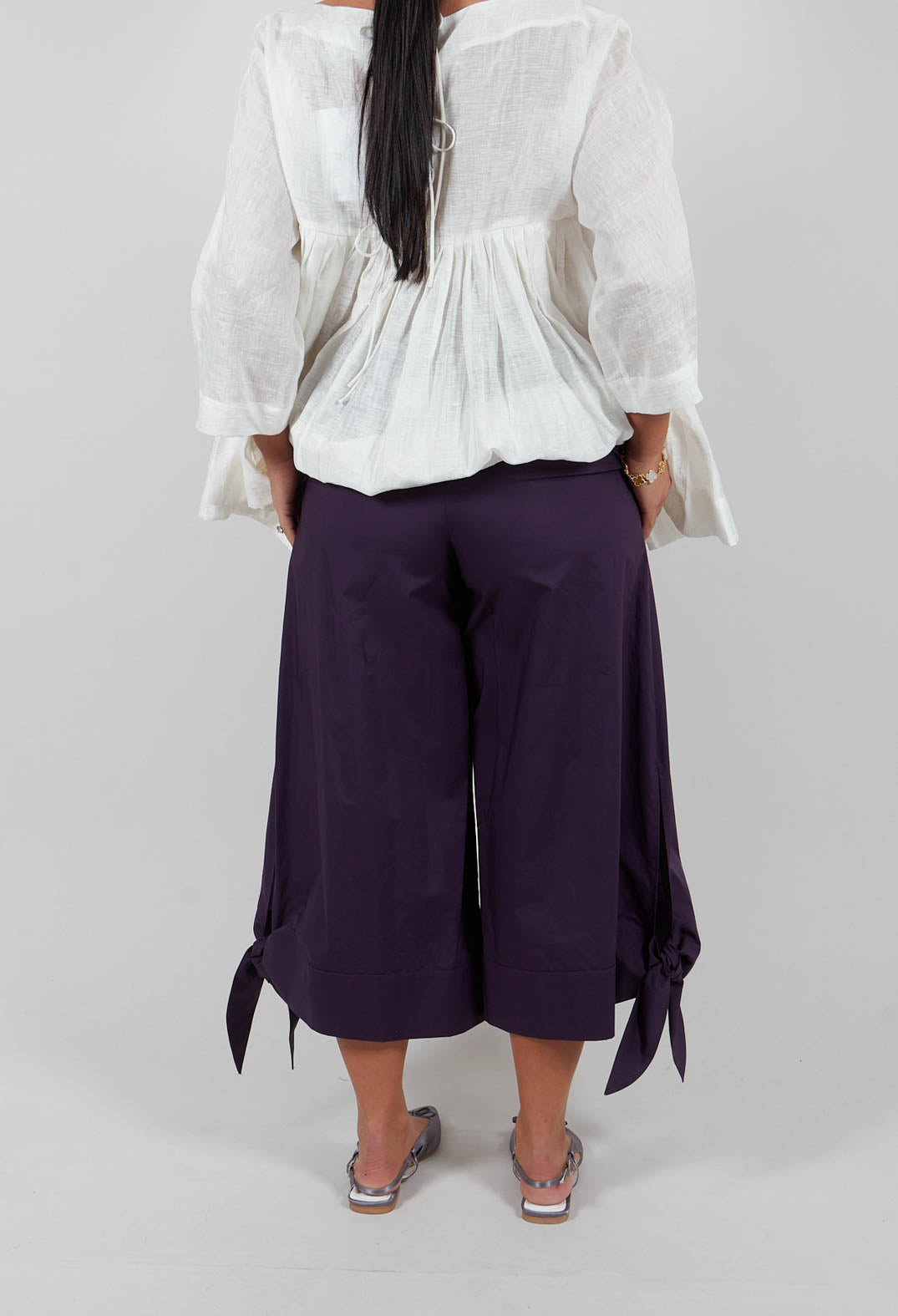 Tie Bottom Trouser in Mauve