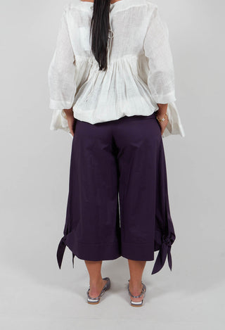 Tie Bottom Trouser in Mauve