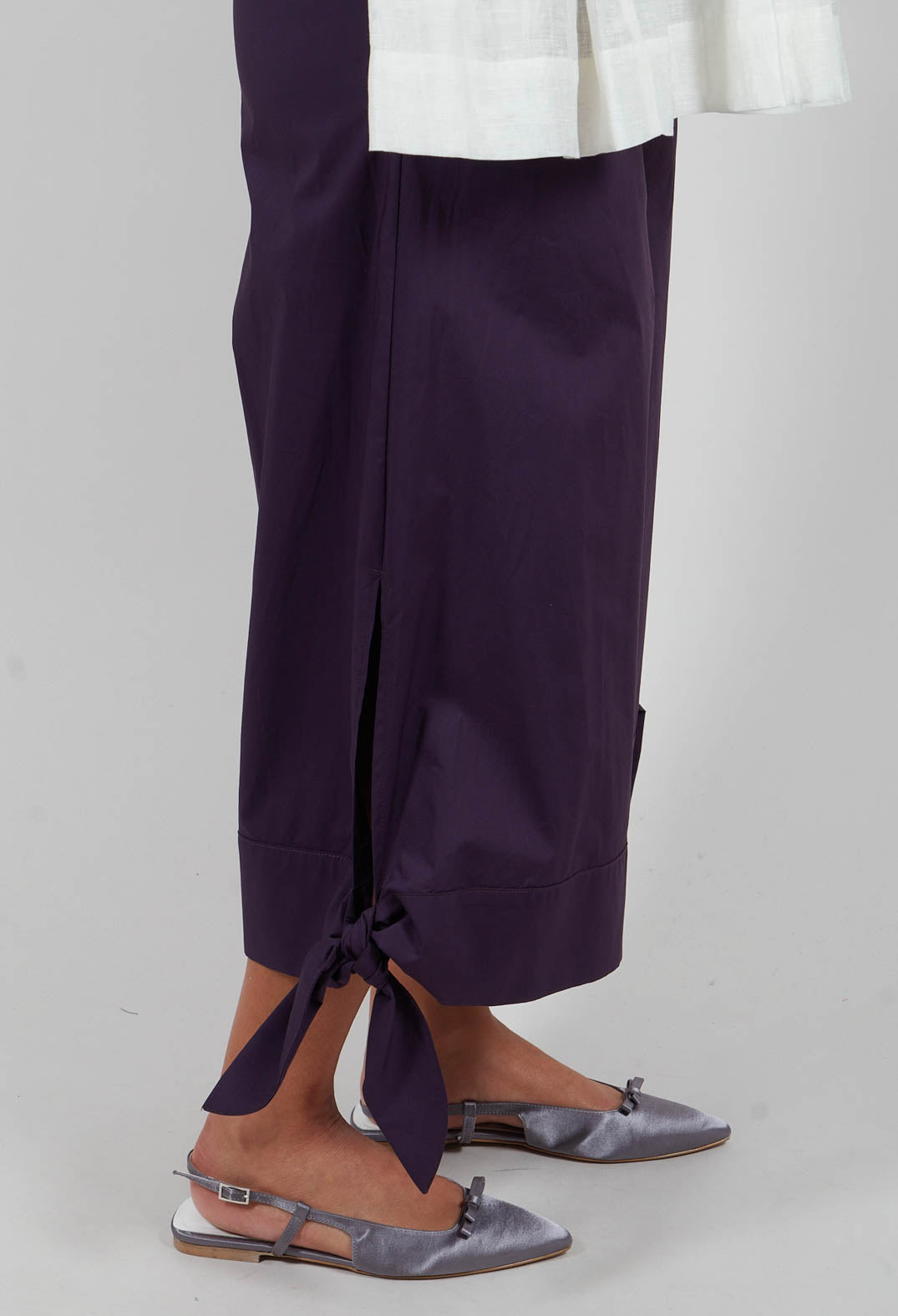 Tie Bottom Trouser in Mauve