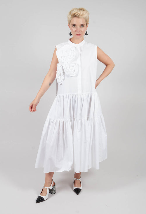 Tiered Dress in Off White
