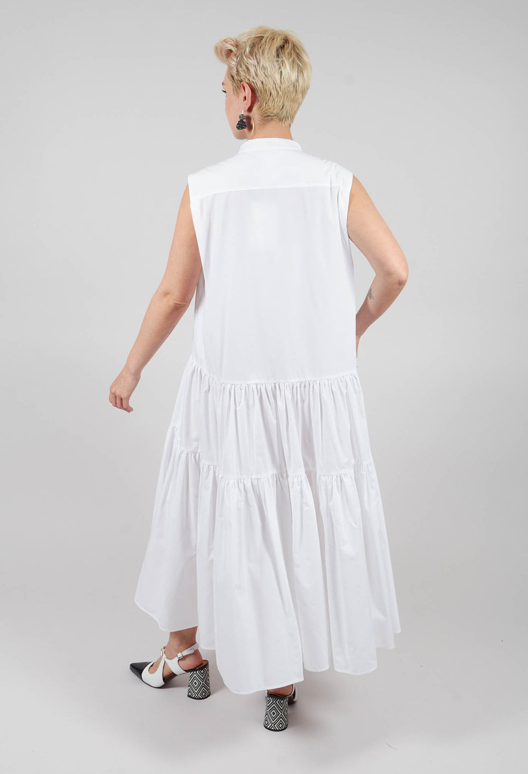 Tiered Dress in Off White