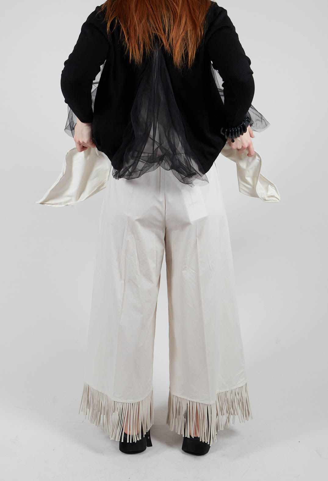 Fringed Trouser in Oyster