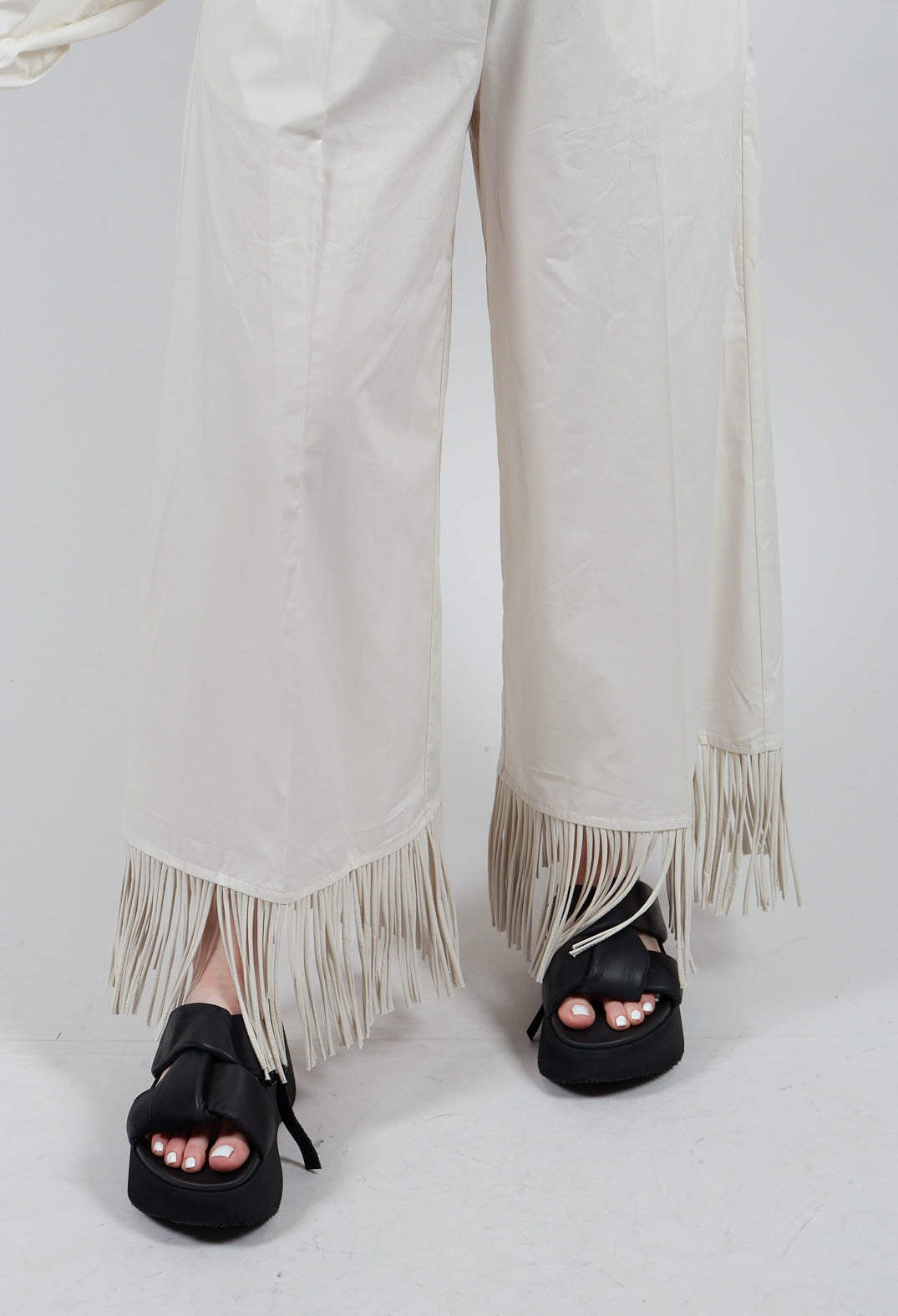 Fringed Trouser in Oyster