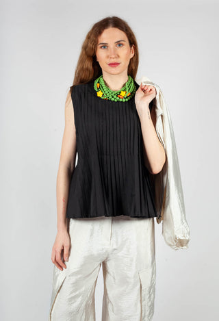 Pleated Top in Nero