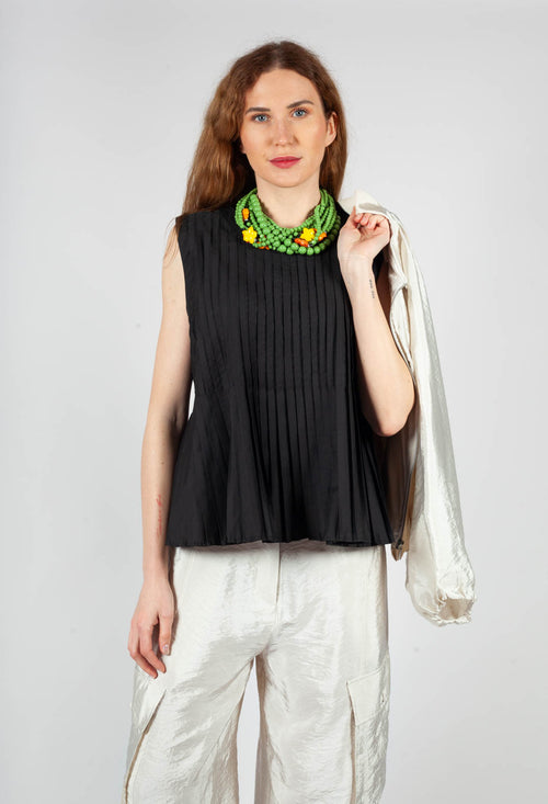 Pleated Top in Nero