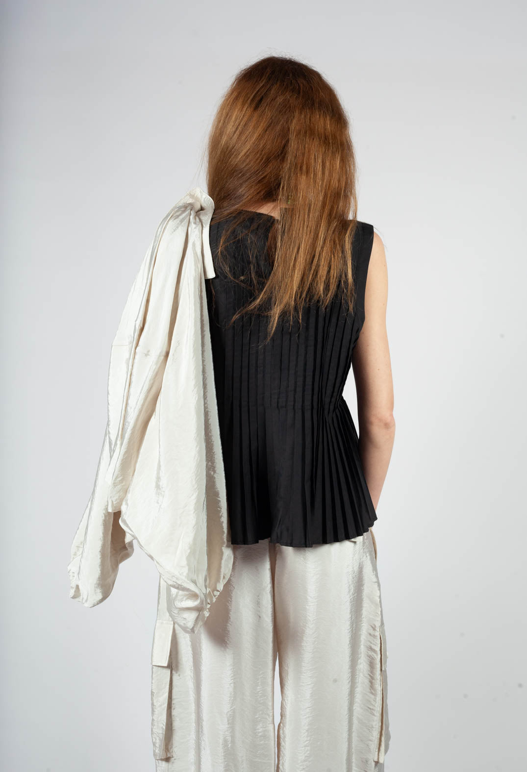 Pleated Top in Nero