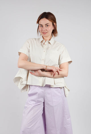Frill Hem Shirt in Oyster