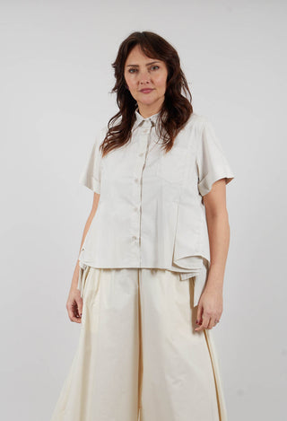 Frill Hem Shirt in Oyster