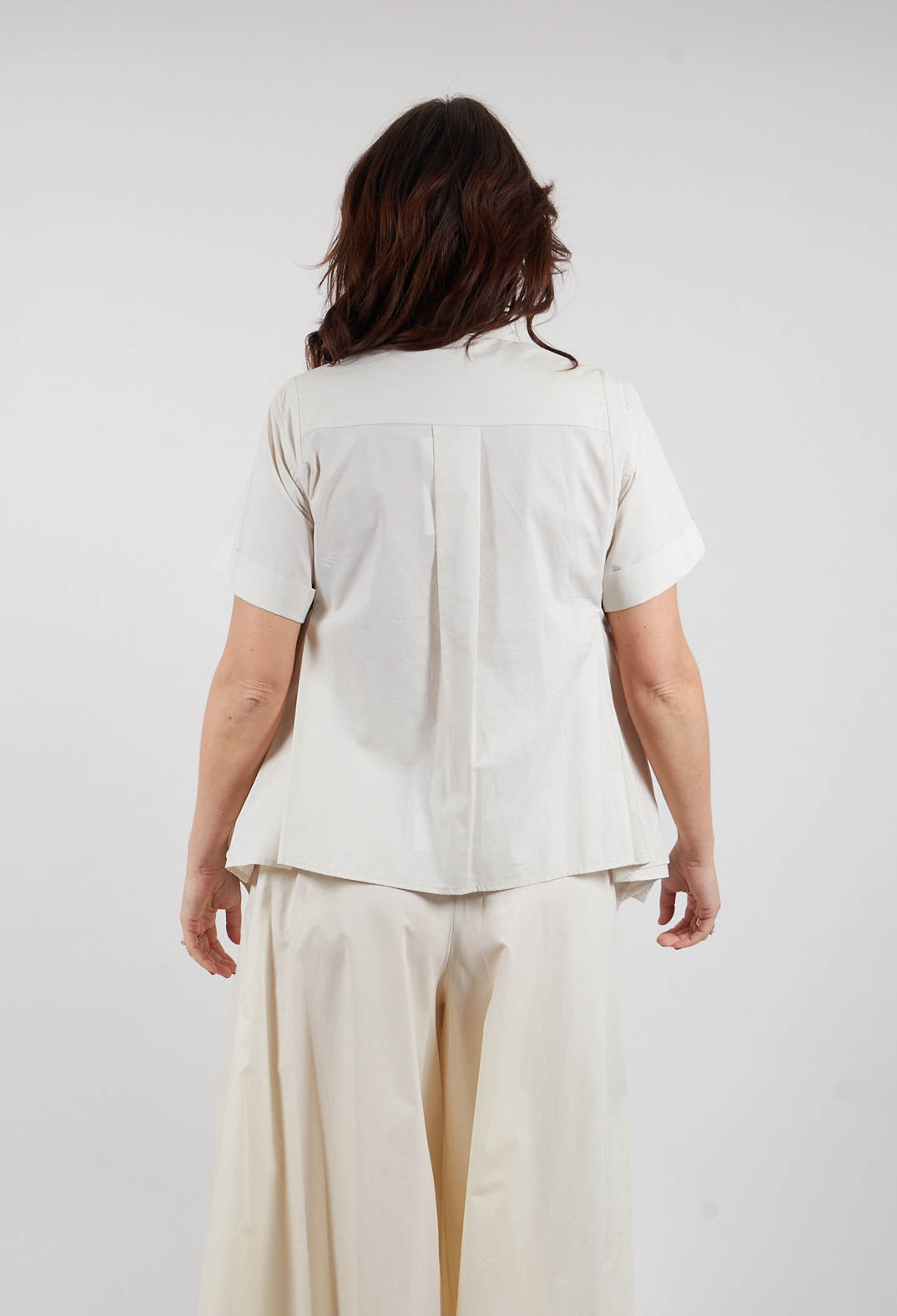 Frill Hem Shirt in Oyster