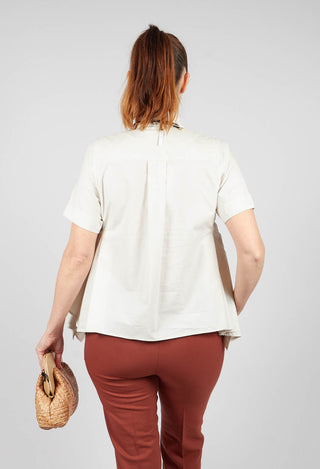 Frill Hem Shirt in Oyster