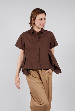 Frill Hem Shirt in Licorice