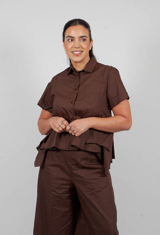 Frill Hem Shirt in Licorice