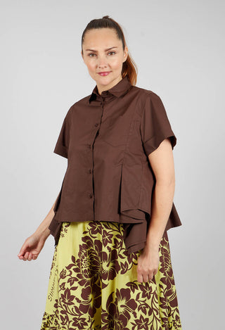 Frill Hem Shirt in Licorice