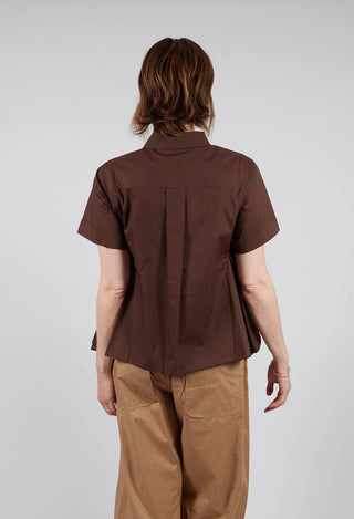 Frill Hem Shirt in Licorice