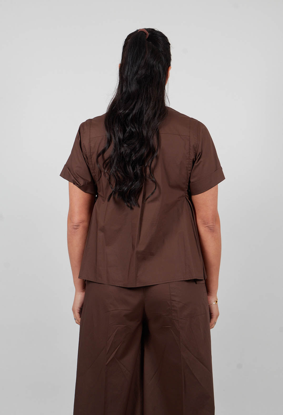 Frill Hem Shirt in Licorice