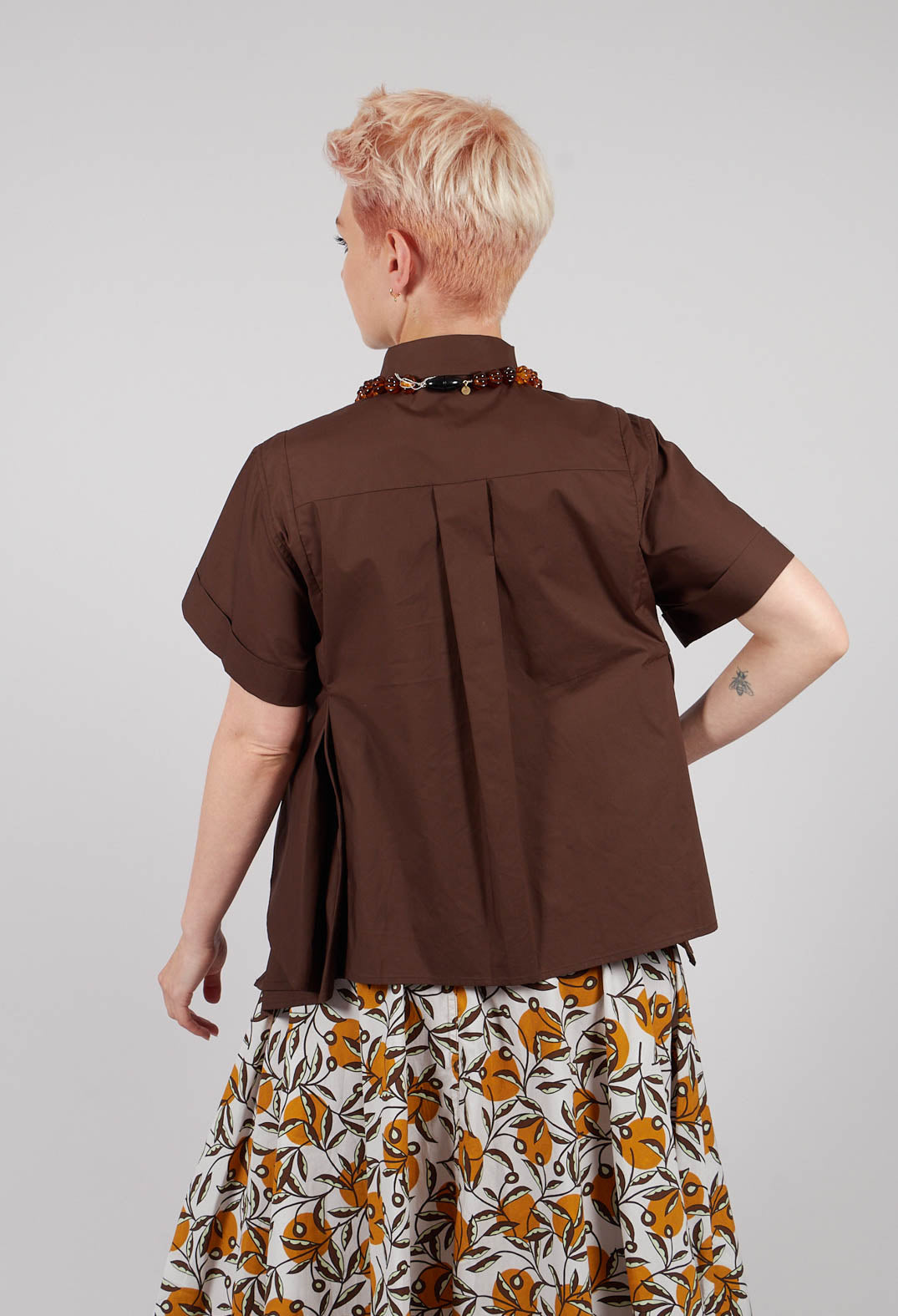 Frill Hem Shirt in Licorice