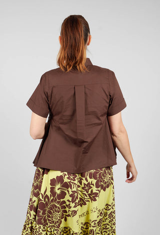 Frill Hem Shirt in Licorice