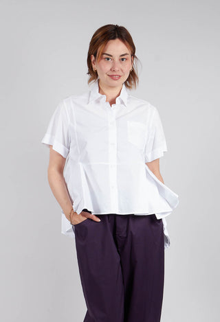 Frill Hem Shirt in Off White