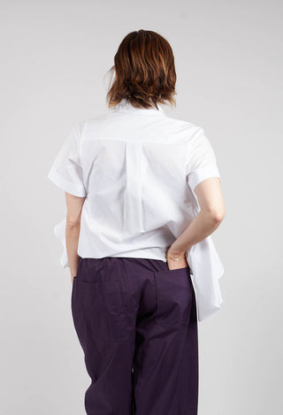 Frill Hem Shirt in Off White