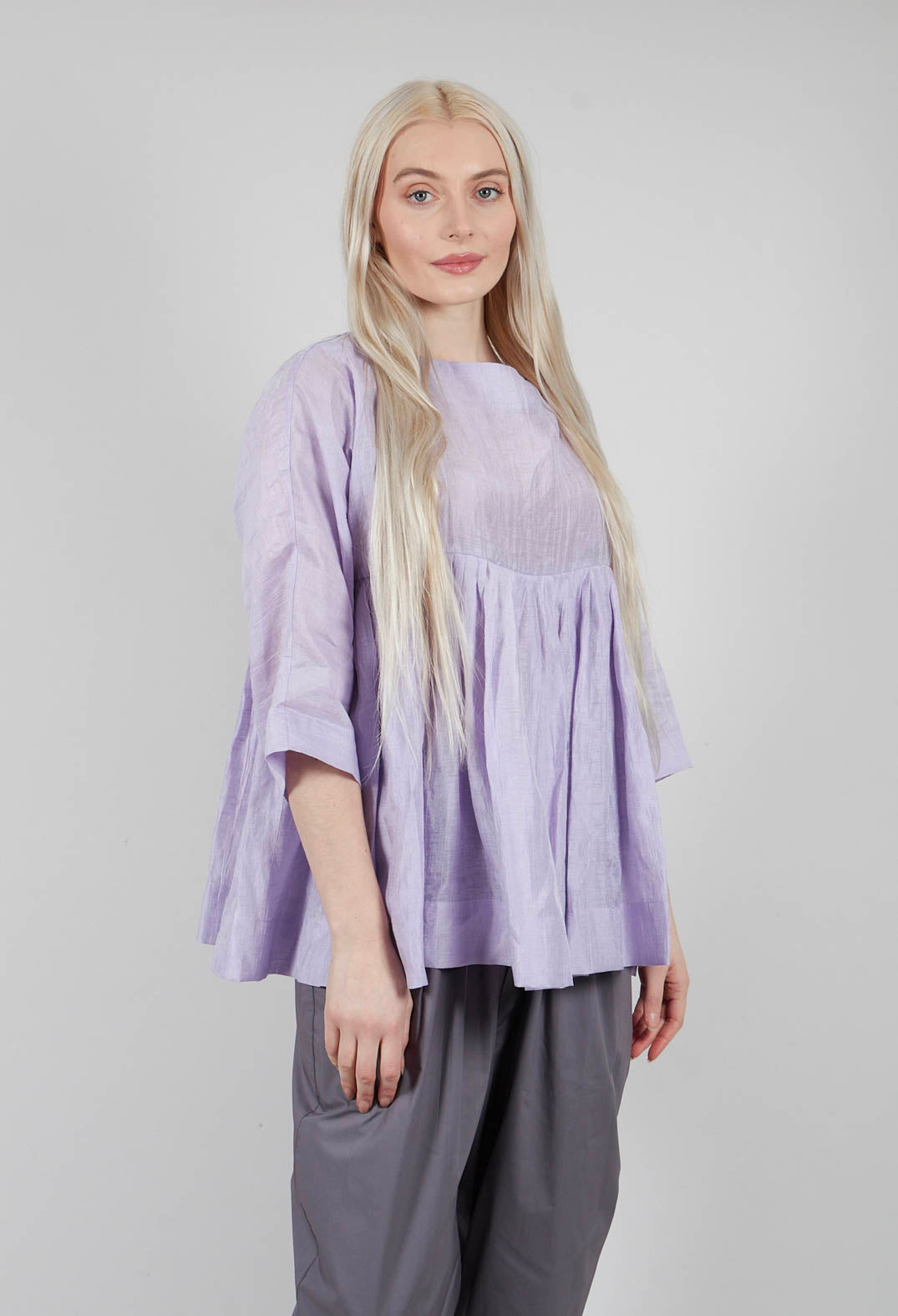 Long Sleeve Smock in Lilac