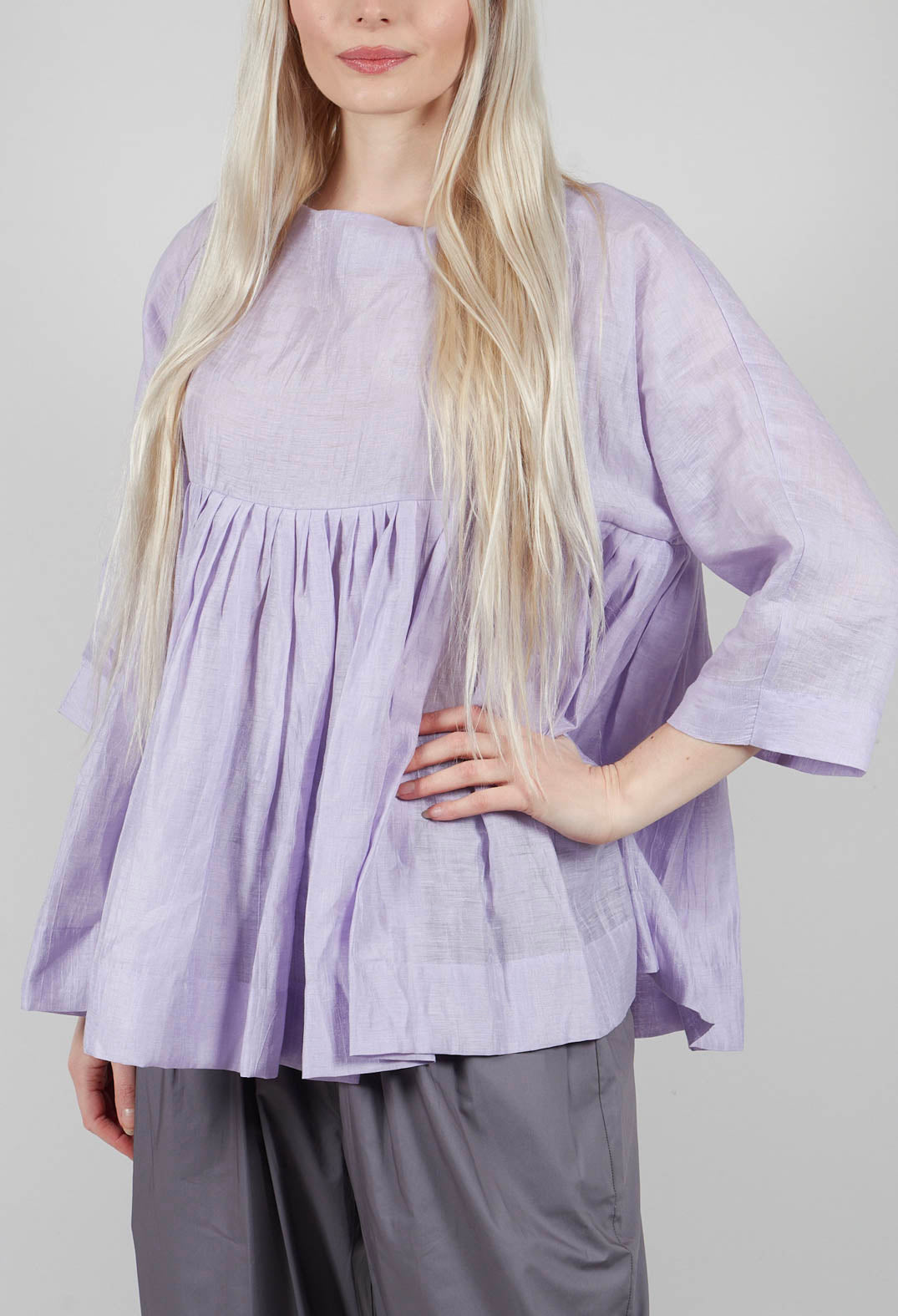 Long Sleeve Smock in Lilac