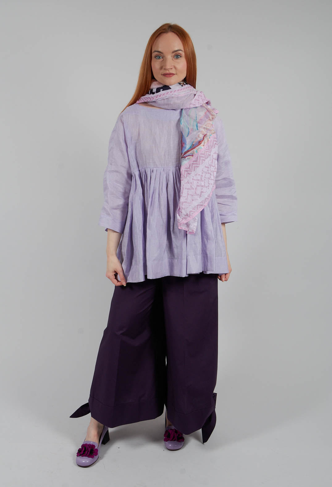 Tie Bottom Trouser in Mauve