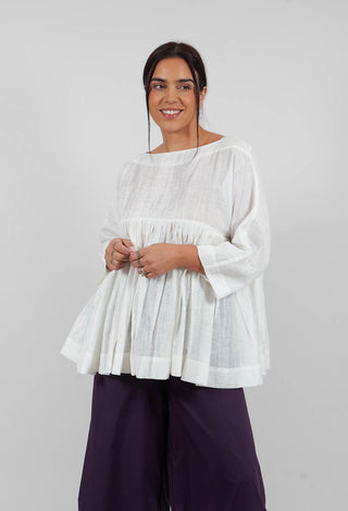 Long Sleeve Smock in Off White