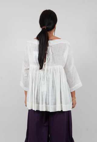 Long Sleeve Smock in Off White