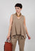V Neck Vest in Taupe