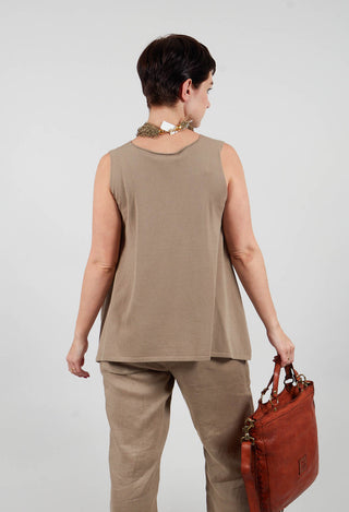 V Neck Vest in Taupe