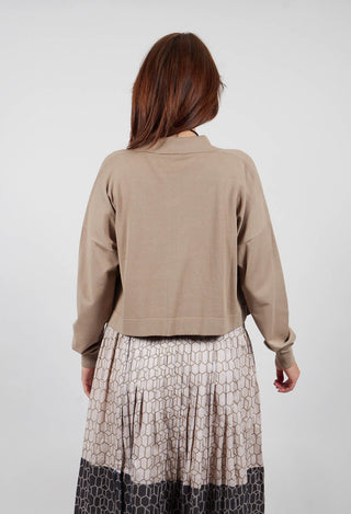 Cropped Cardigan in Taupe