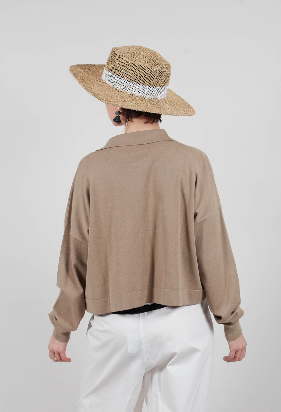 Cropped Cardigan in Taupe