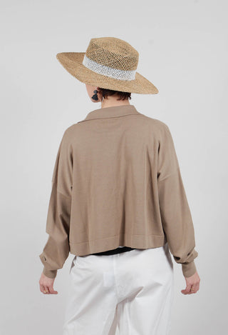 Cropped Cardigan in Taupe
