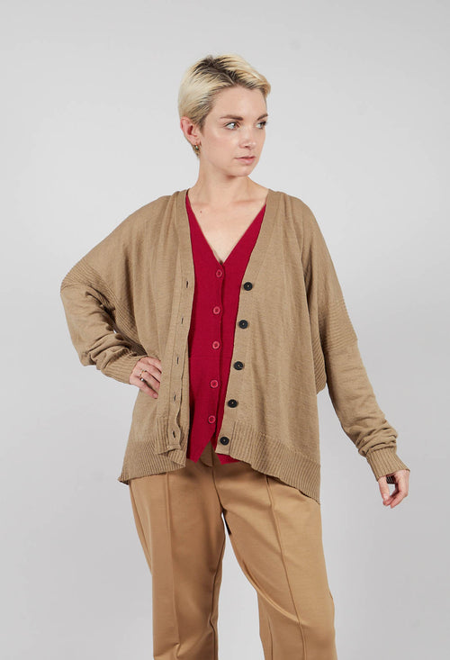 Slouch Fit Cardigan in Taupe